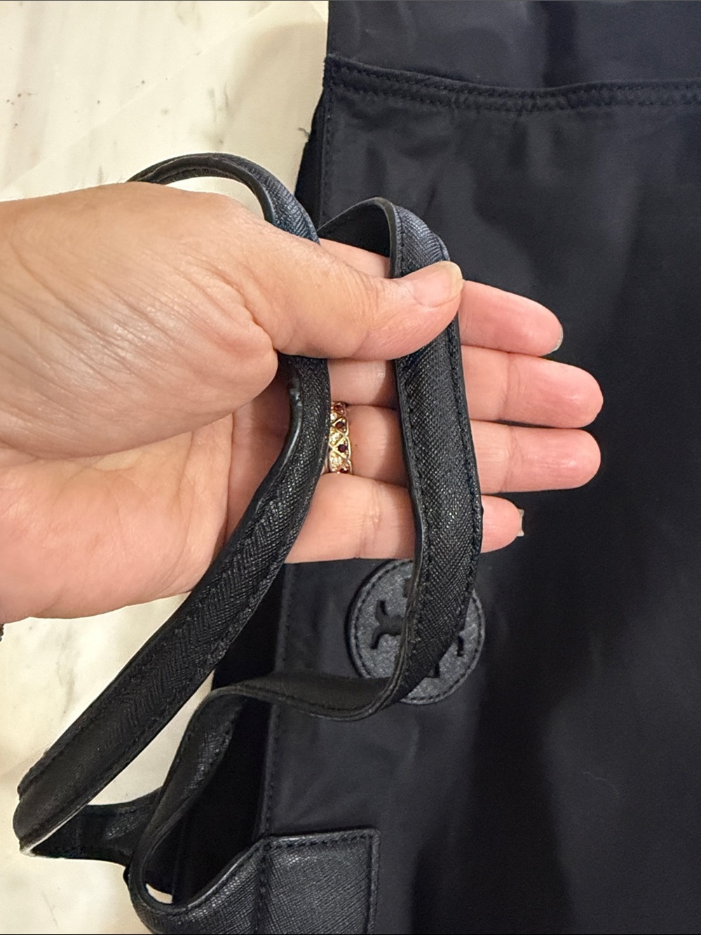 Tory Burch Black Nylon Logo Tote - Picture 8 of 12